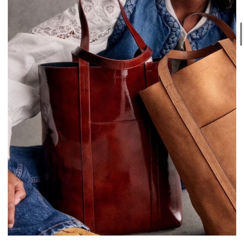 Sezane The Tote in Mahogany Patent Leather - Picture 4 of 6
